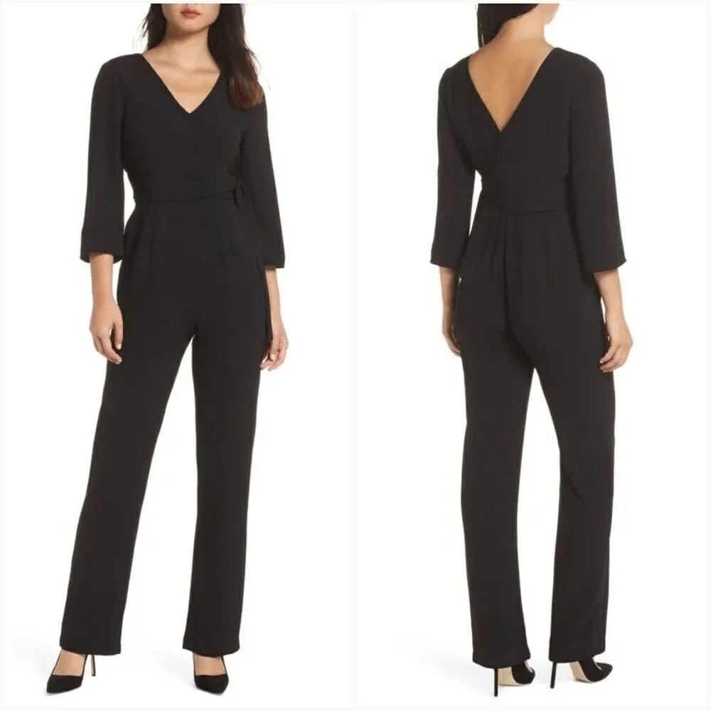 Charles Henry Faux Wrap Jumpsuit Sz XS